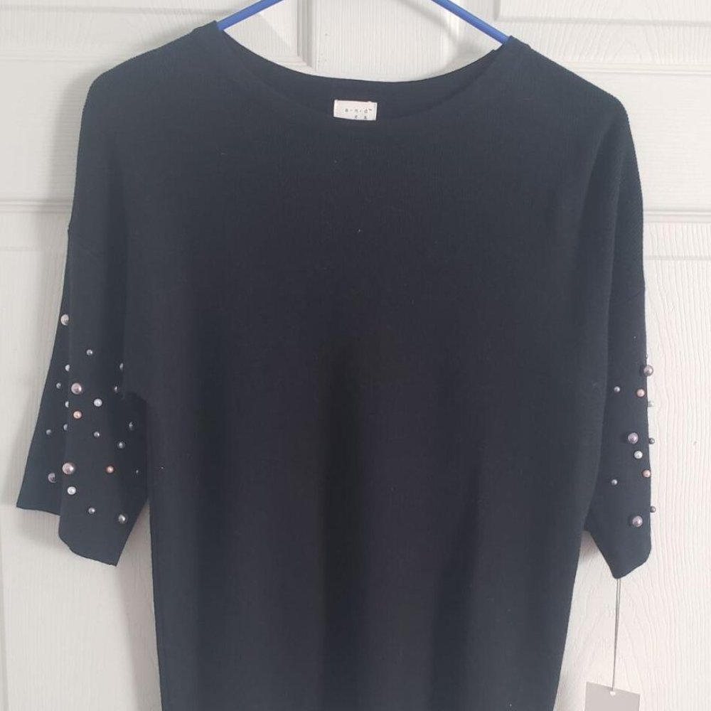 a`n`d'Womem Black Pearl Short Sleeve Sweater size S
